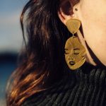 Pendientes 3D Mina Xoia rostro femenino oro