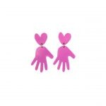 Pendientes 3D Mina Xoia manos y corazón rosa