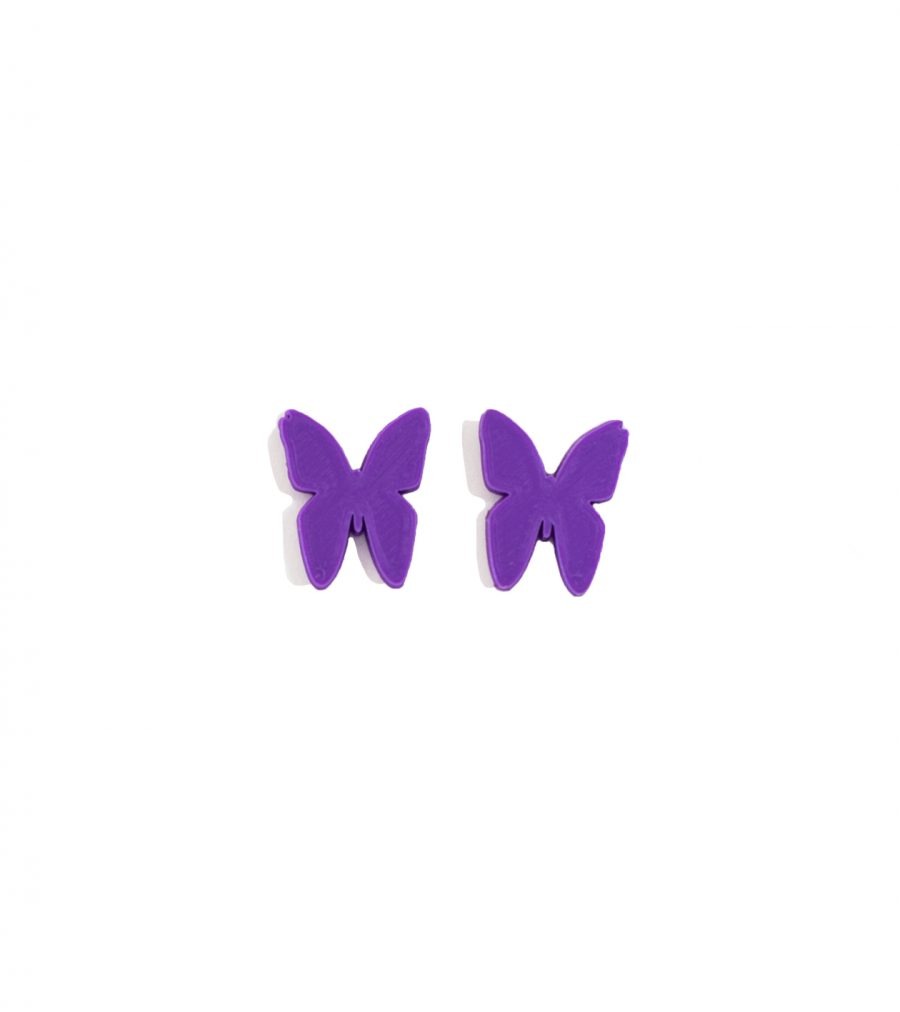 Pendientes 3D Mina Xoia mariposas violeta